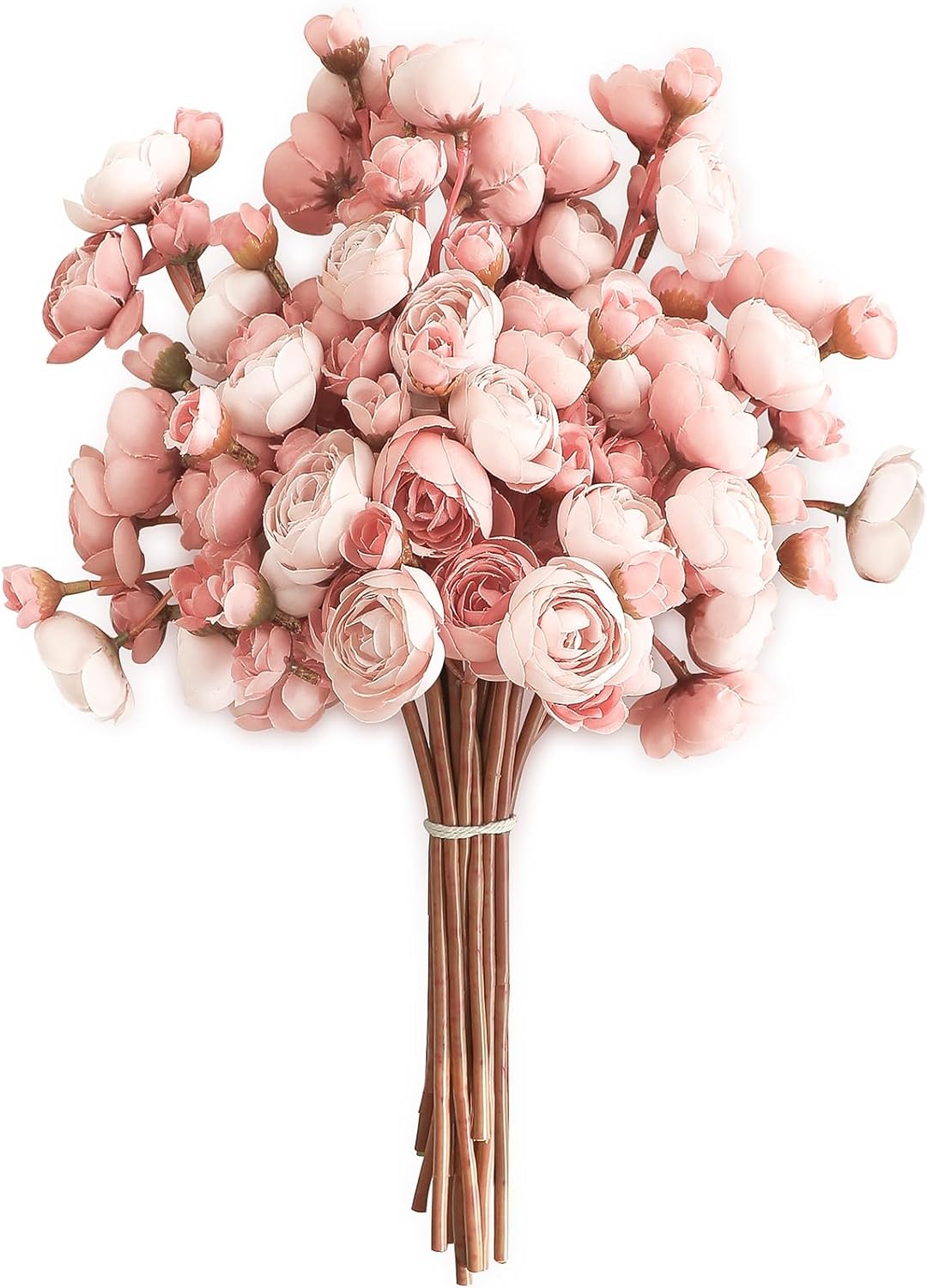 18 pcs Dusty Rose Artificial Ranunculus Silk Flowers