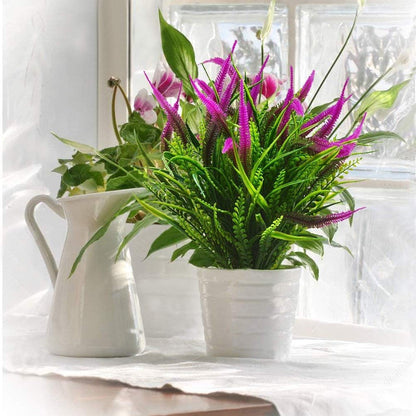 8 Pcs Outdoor Plastic Plants UV Resistant Porch