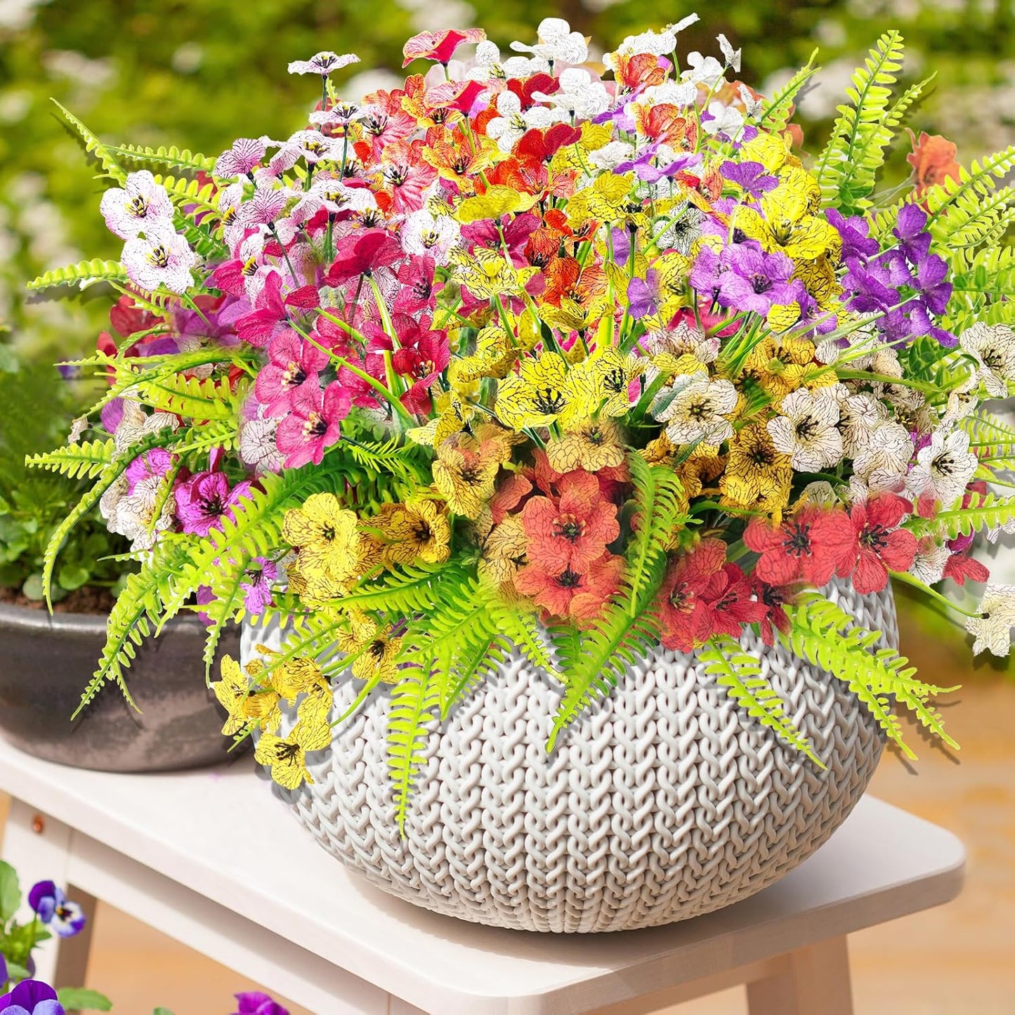 14 Pcs UV Resistant Silk Stems Outdoor Porch