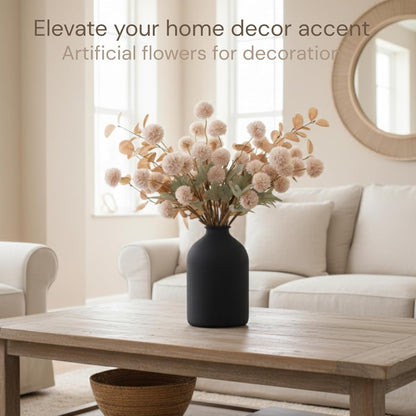 Beige Silk Mum Flowers Eucalyptus Stems Home Kitchen