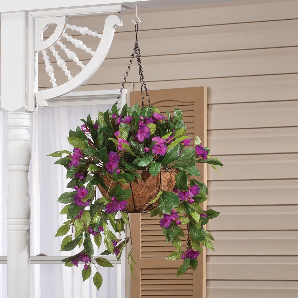 Oakridge Fully Assembled Impatiens Hanging Basket Large Artificial