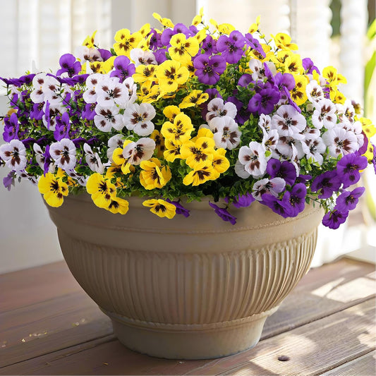 12 pcs Artificial Pansy Flowers Home Kitchen Decor