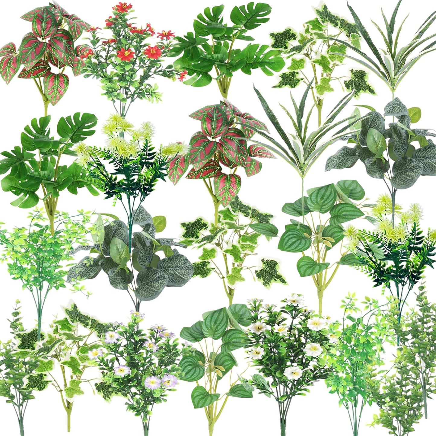 25 pcs Artificial Boxwood Stems Resistant Greenery UV