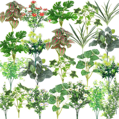 25 pcs Artificial Boxwood Stems Resistant Greenery UV