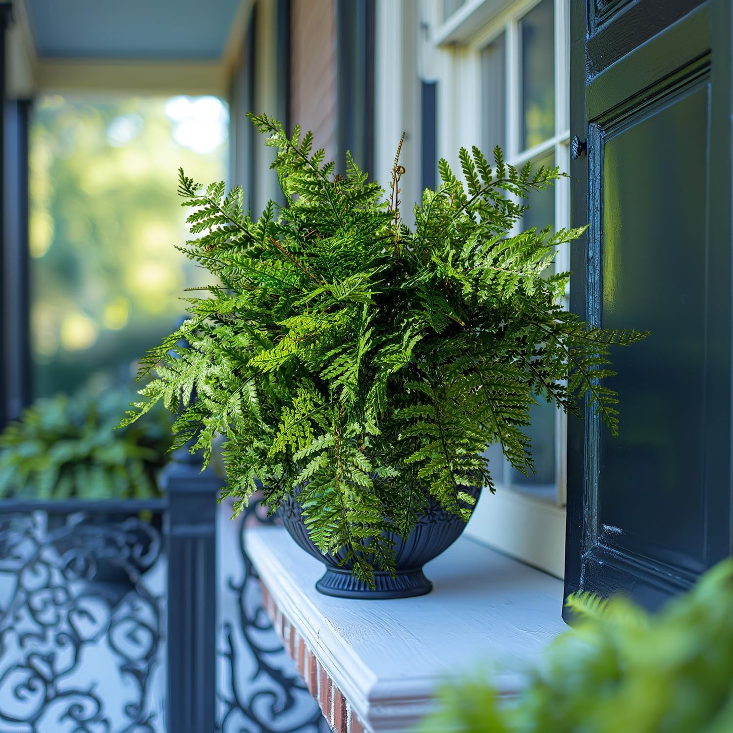 4 pcs Artificial Boston Ferns Resistant Large UV