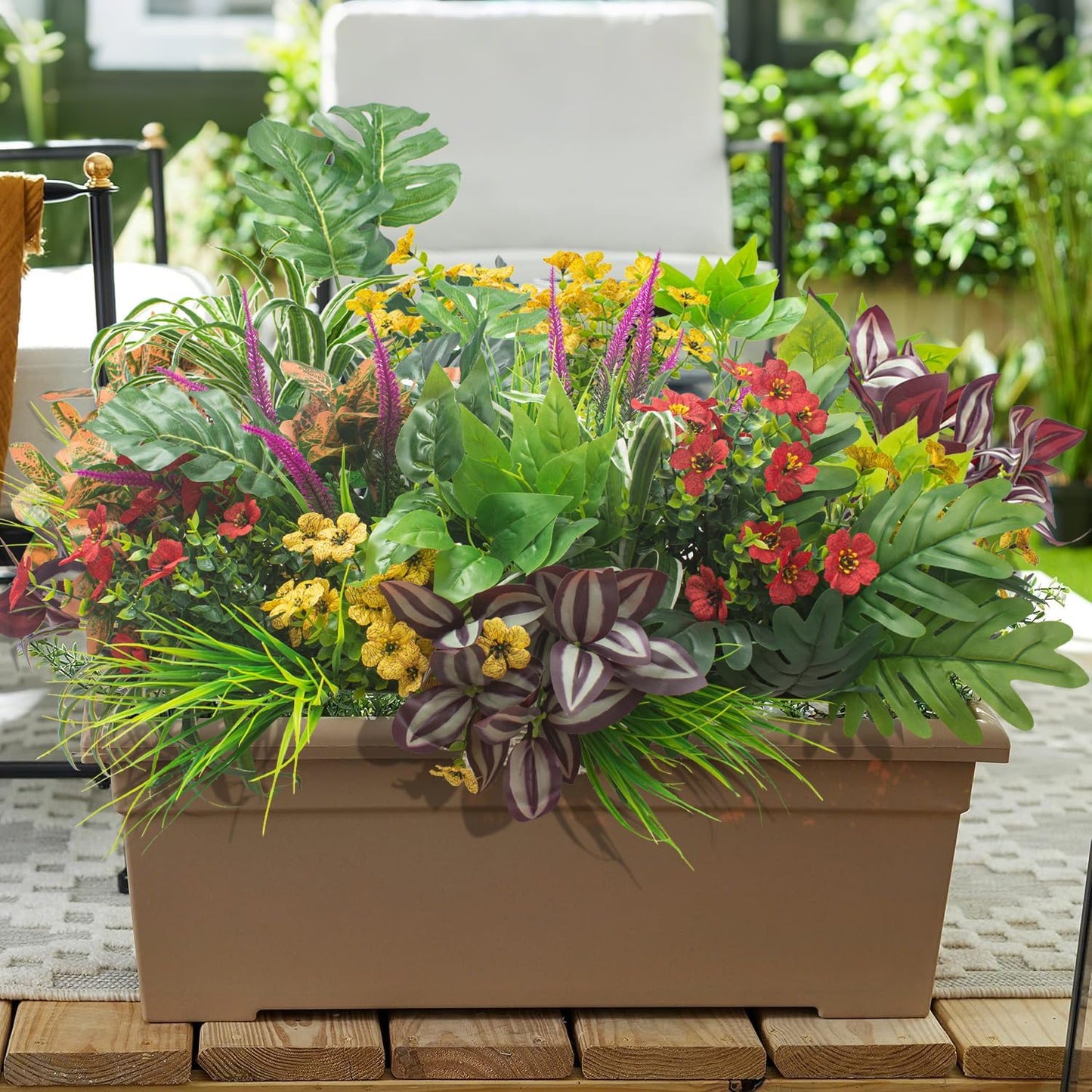 20 pcs Resistant Artificial Plants Shrubs Outdoor UV