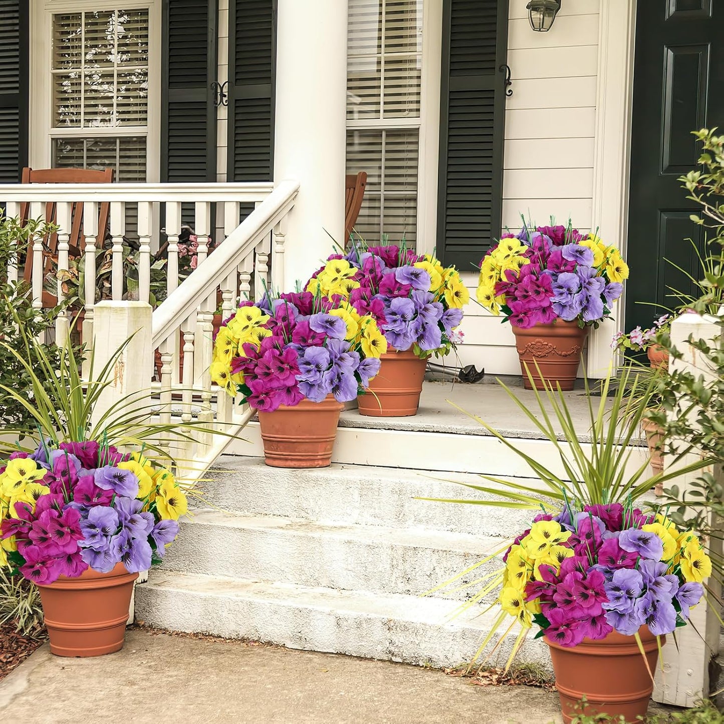 9 bundles Artificial Pansy Flowers Resistant Silk UV