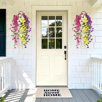 8 Pcs Artificial Hanging Petunias Flowers Decor Indoor Outdoor Holiday