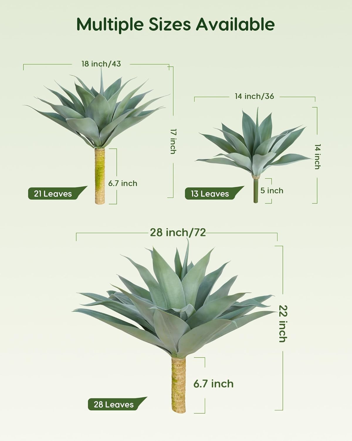 2 pack 28 inch Artificial Blue Agave Plant