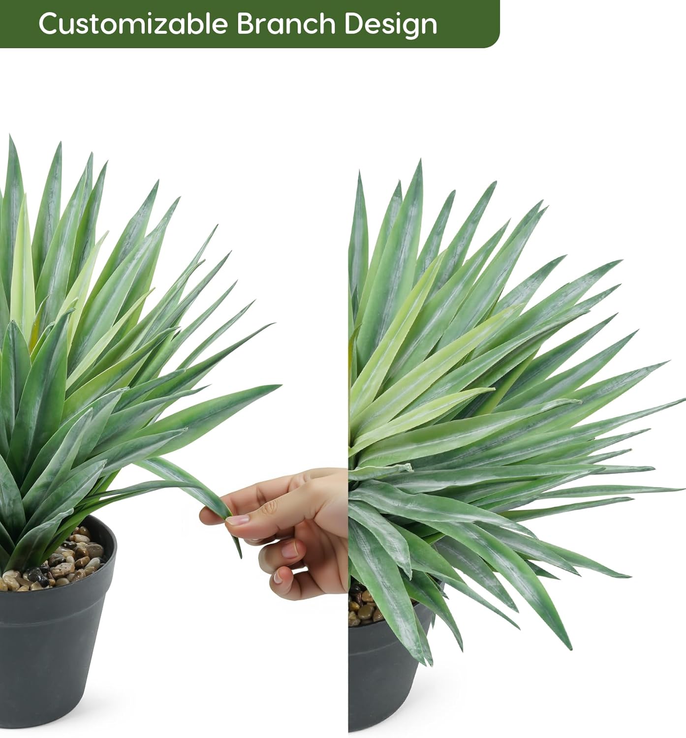 15 inch Large Artificial Agave Plant Leaves Home