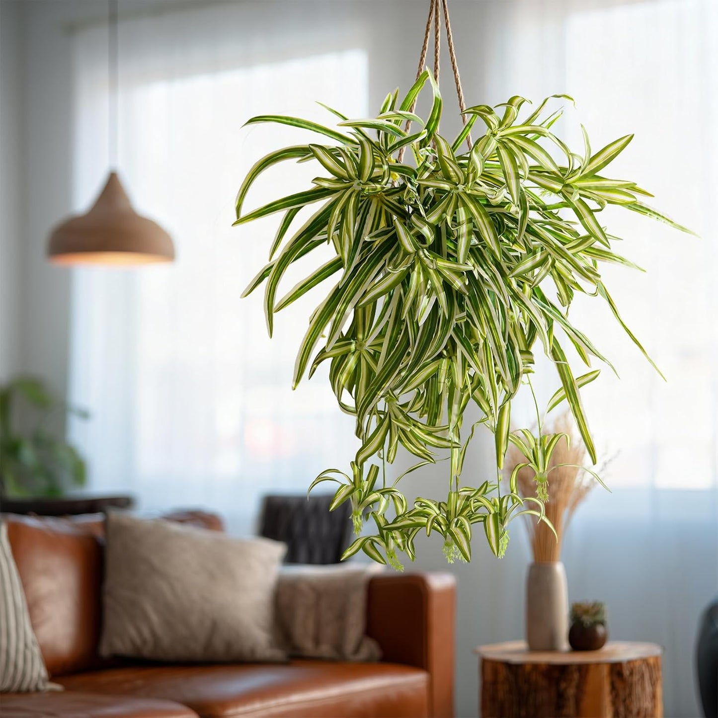 2 pcs Artificial Spider Hanging Plants Chlorophytum Home