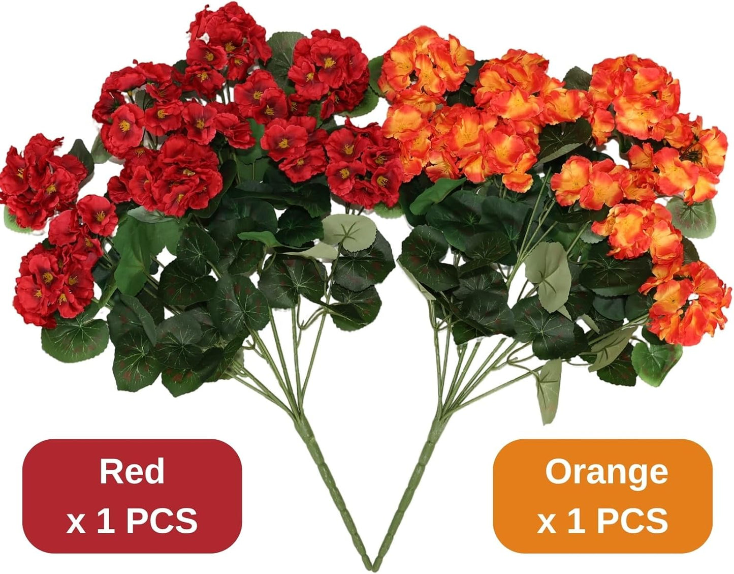 Artificial Geranium Flowers Silk Blooms Outdoor Decor Indoor