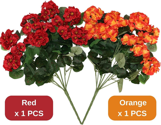 Artificial Geranium Flowers Silk Blooms Outdoor Decor Indoor