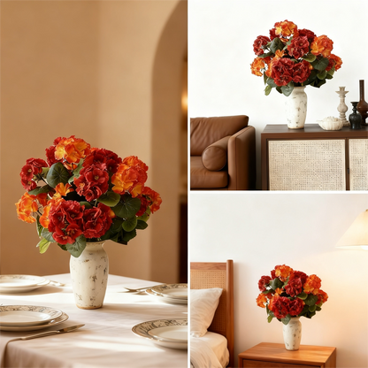 Artificial Geranium Flowers Silk Blooms Outdoor Decor Indoor