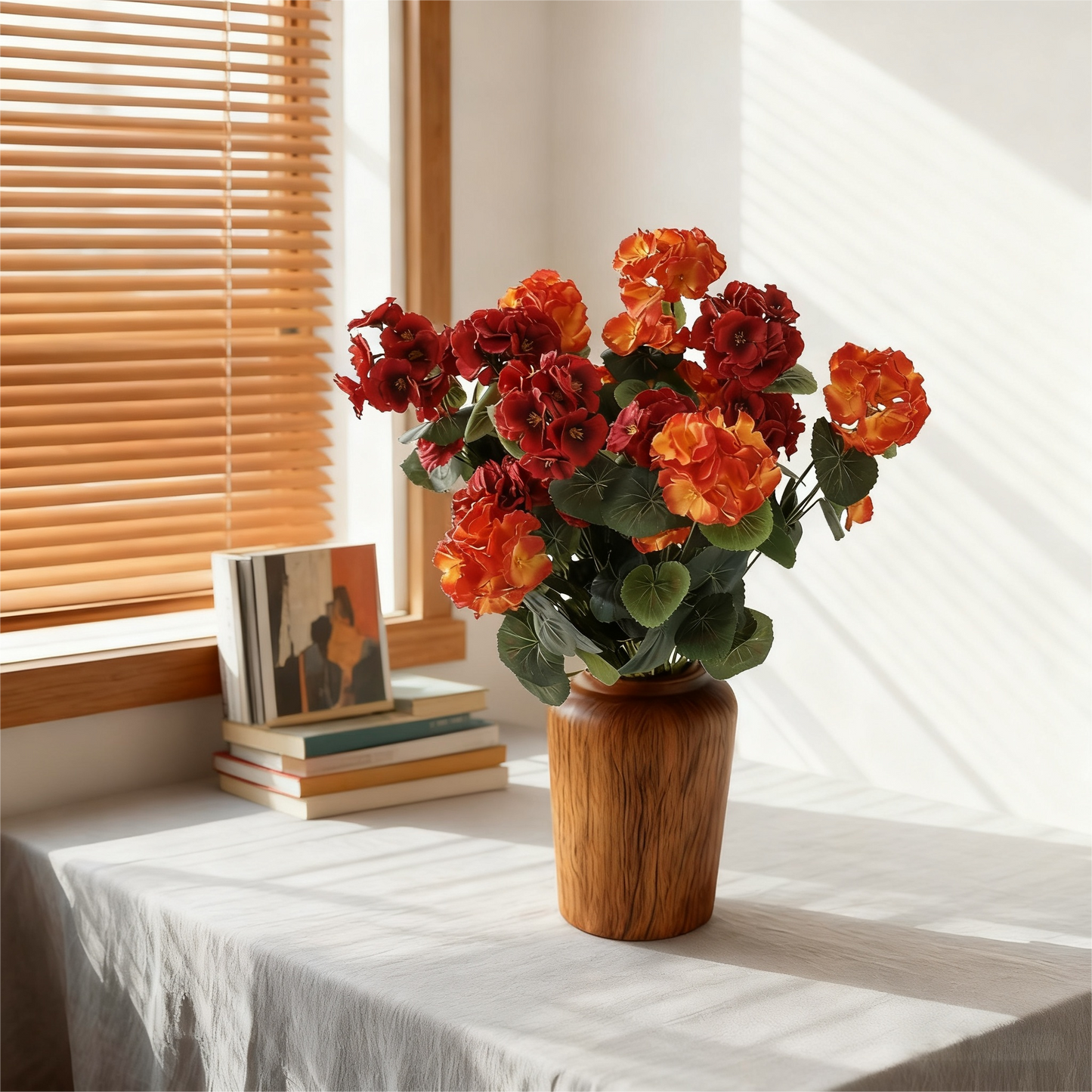 Artificial Geranium Flowers Silk Blooms Outdoor Decor Indoor