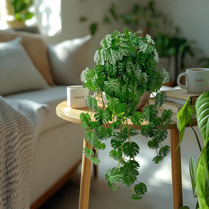 2 pack Artificial Hanging Monstera Plants Resistant UV