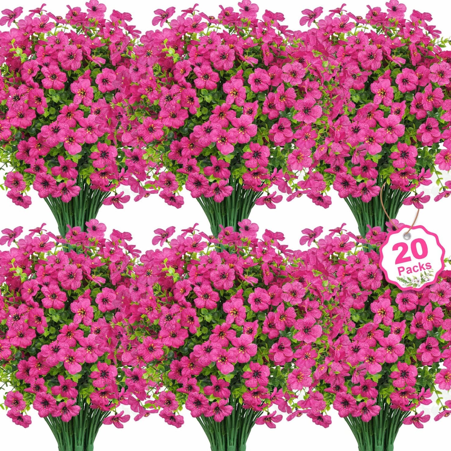 20 Bundles Fuchsia Eucalyptus UV Resistant Garden Porch
