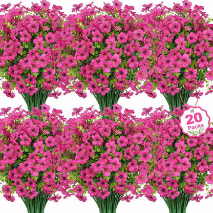 20 Bundles Fuchsia Eucalyptus UV Resistant Garden Porch