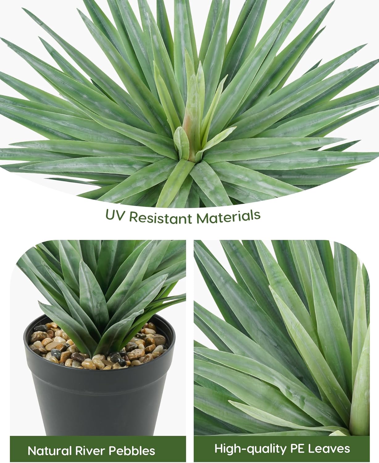 15 inch Large Artificial Agave Plant Leaves Home
