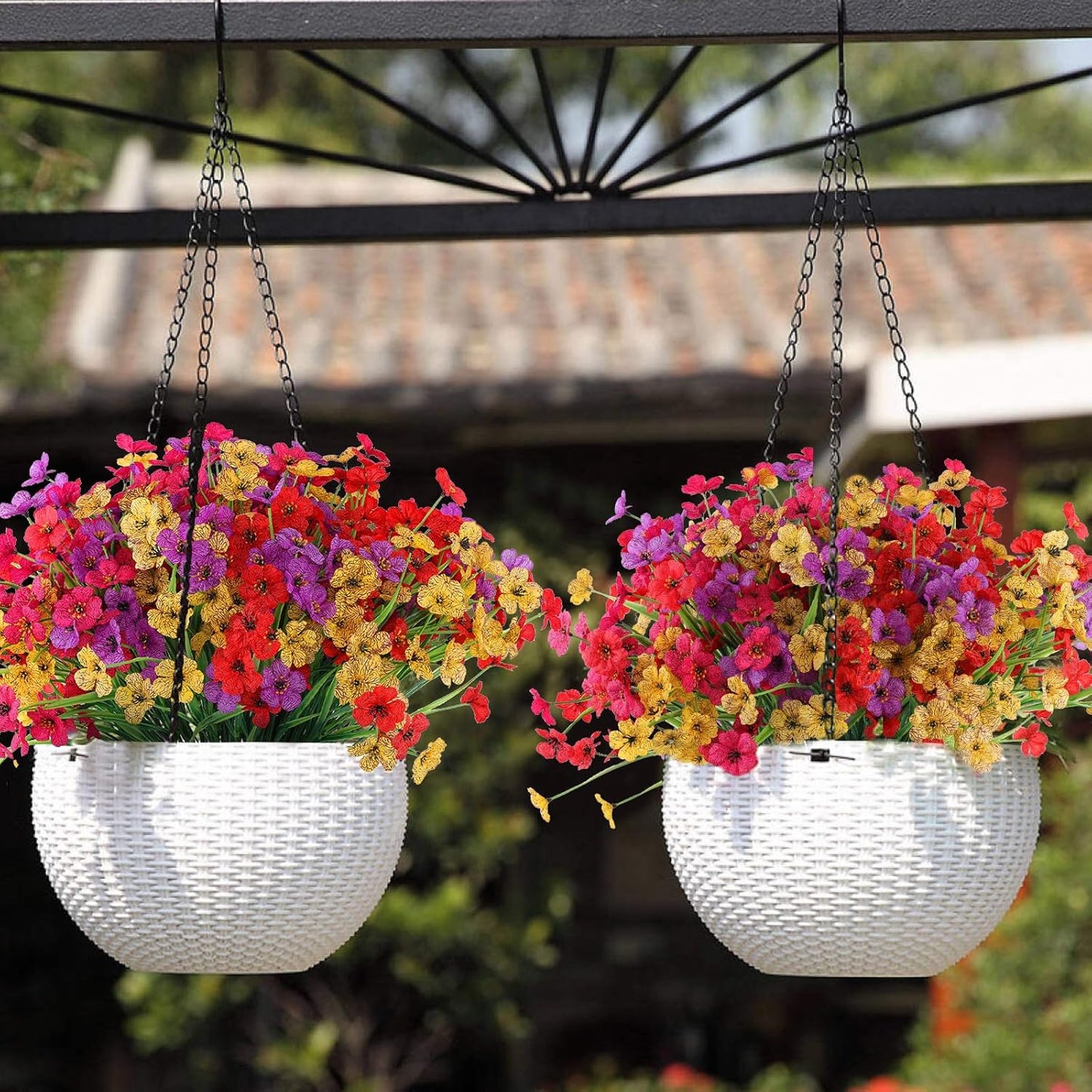 28 Bundles Silk Plants UV Resistant Porch Garden