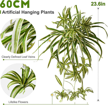 2 pcs Artificial Spider Hanging Plants Chlorophytum Home