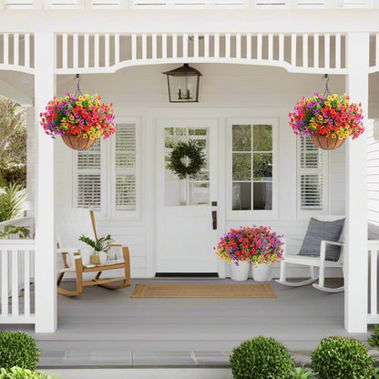 2 set Hananona Artificial Outdoor Flowers Hanging Decor