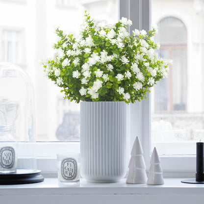 20 Bundles White Faux Plants UV Resistant Porch