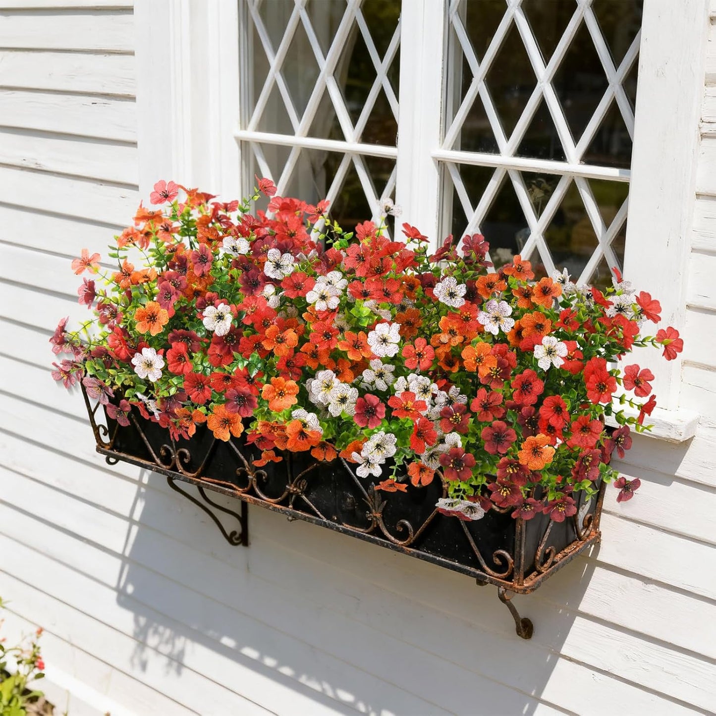 12 Bundles Multicolor Rose Grass UV Resistant Porch