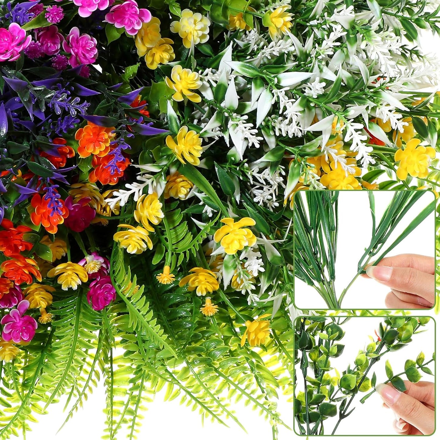 42 Bundles Silk Plants UV Resistant Porch Garden