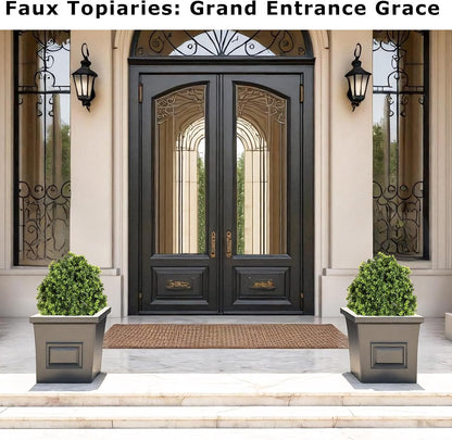 Artificial Boxwood Topiary Trees Set Topiaries Decor Indoor
