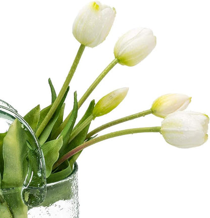 15 pcs Artificial Tulips Flowers Latex Bouquet Decor