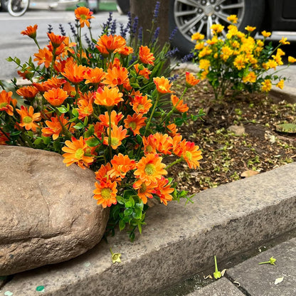 8 Bundles Orange Chrysanthemum UV Resistant Porch Garden