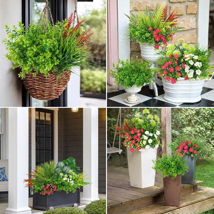 20 pcs Artificial Outdoor Plants Resistant Flowers UV
