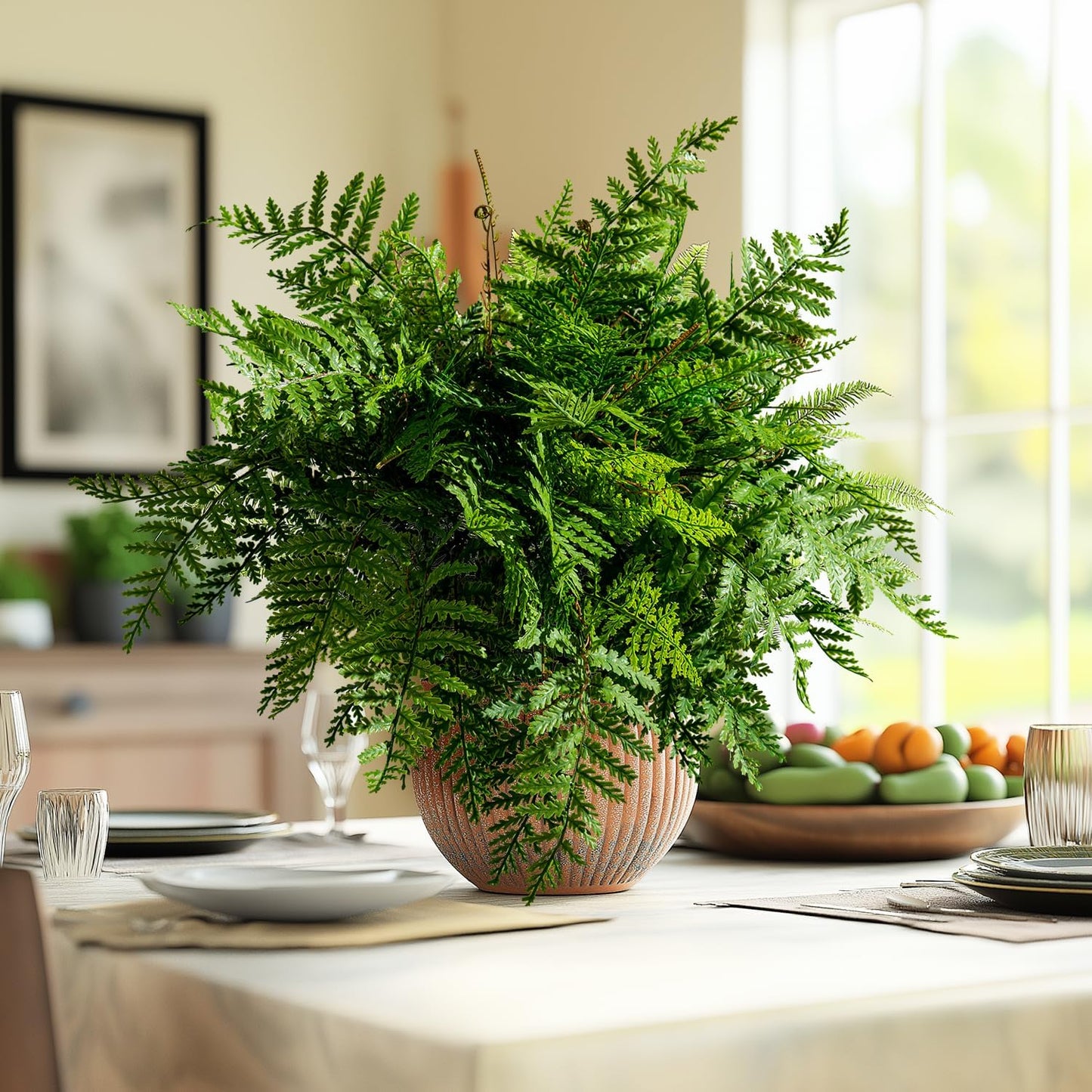4 pcs Artificial Boston Ferns Resistant Large UV