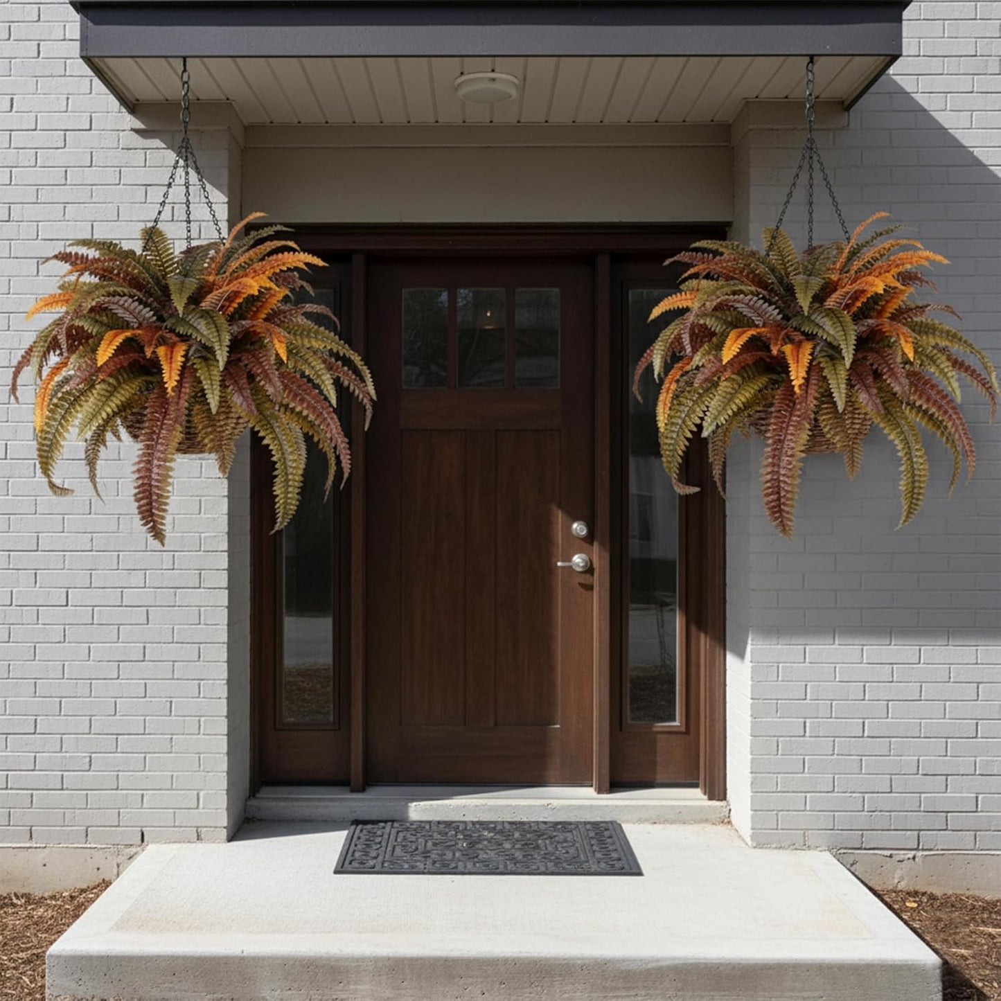 2 pack 45 inch Artificial Boston Ferns Rust