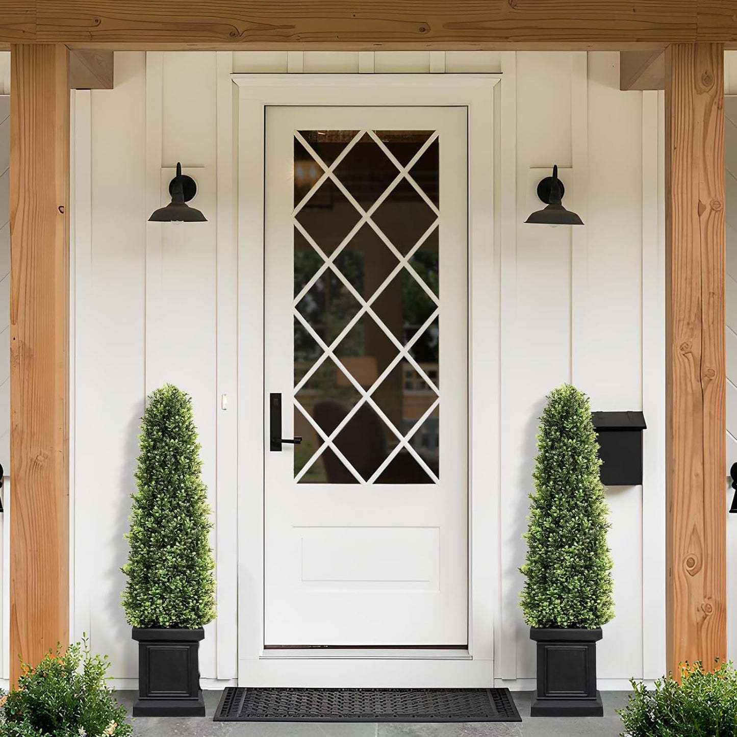 3.5 ft Boxwood Outdoor Topiary Set Tall Topiaries