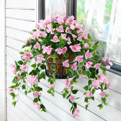 Homsunny Artificial Hanging Flowers Plants Basket Planters Decor