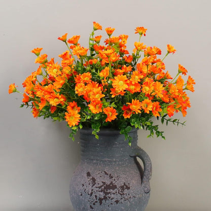 8 Bundles Orange Chrysanthemum UV Resistant Porch Garden