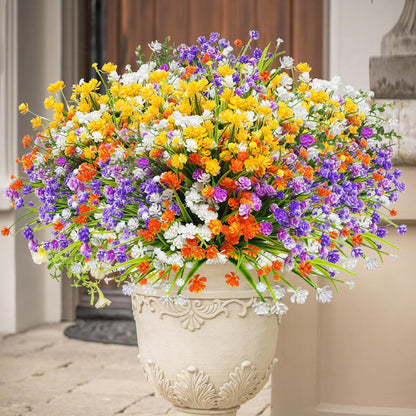 24 Bundles Uieke Silk Plants UV Resistant Porch