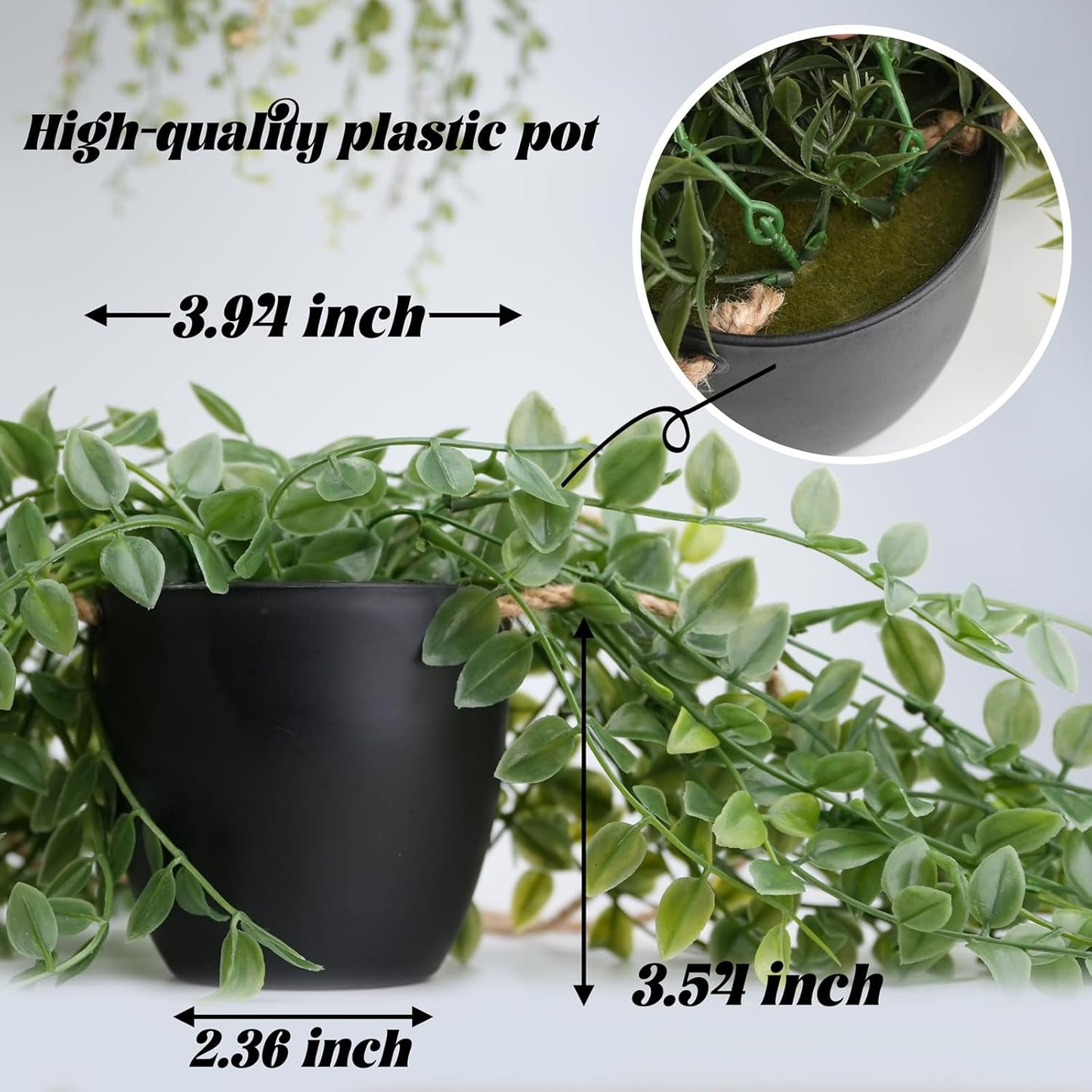 3 pack 20 inch Artificial Hanging Plants Dried