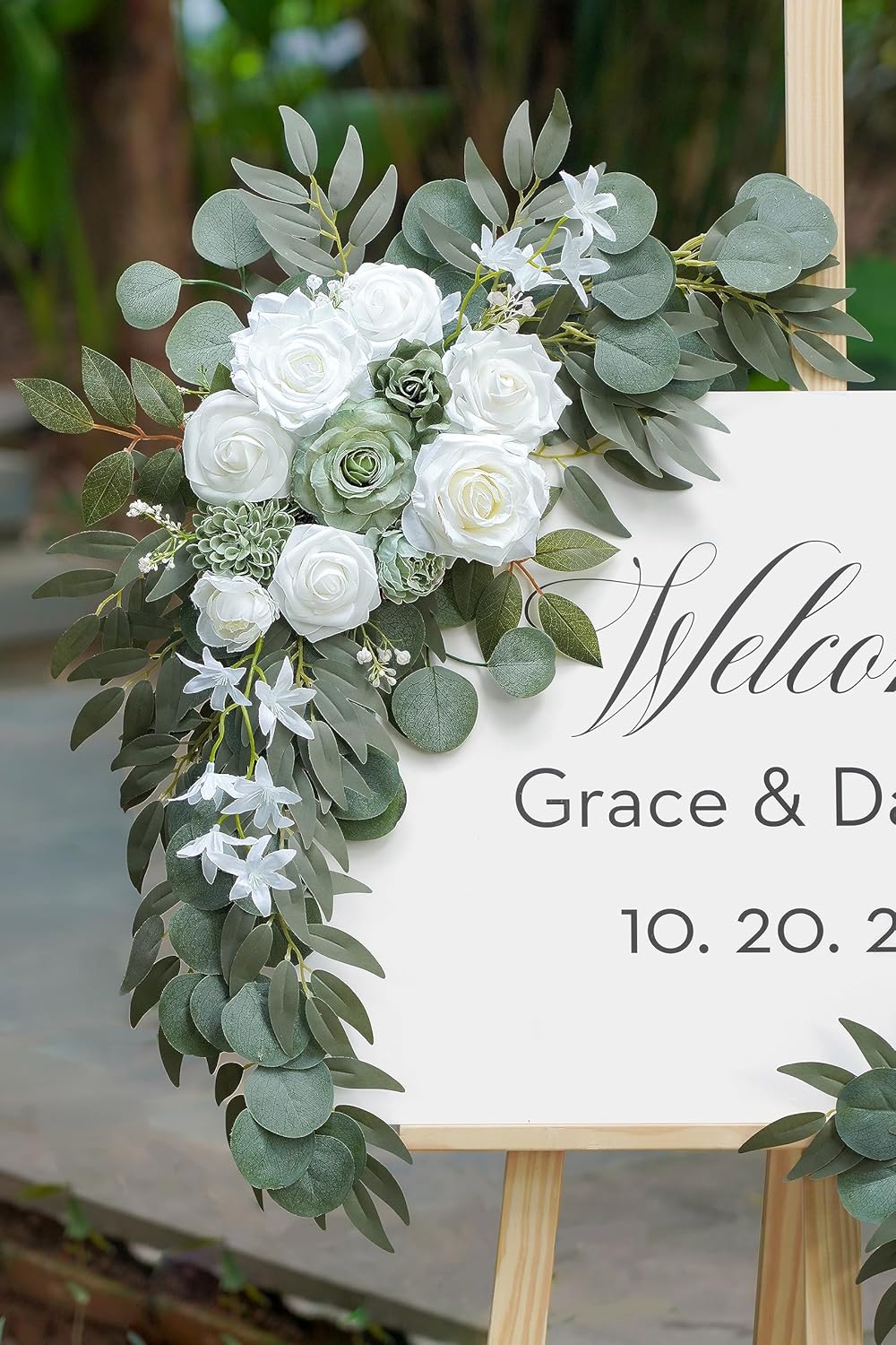 2 pack Olalaka Sage Green White Wedding Flower