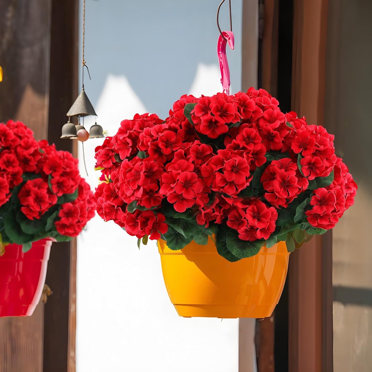 12 pcs Artificial Geranium Flowers Rose Home Kitchen