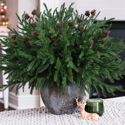 14 pcs 19 inch Artificial Norfolk Pine Stems