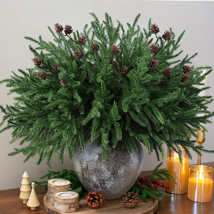 14 pcs 19 inch Artificial Norfolk Pine Stems
