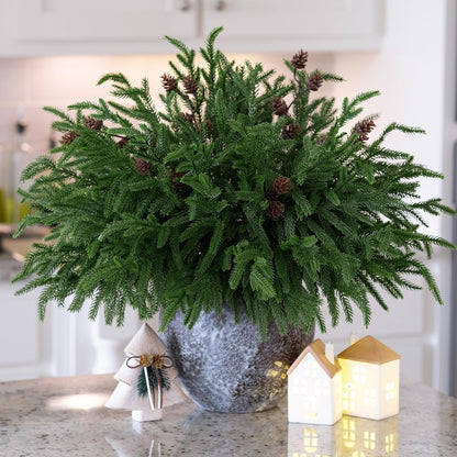 14 pcs 19 inch Artificial Norfolk Pine Stems
