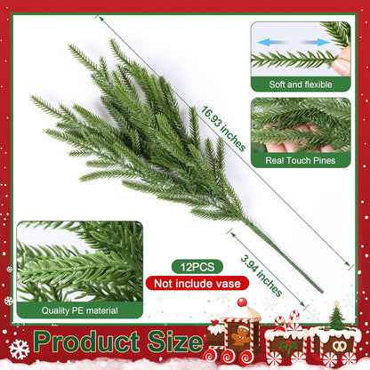 14 pcs 19 inch Artificial Norfolk Pine Stems