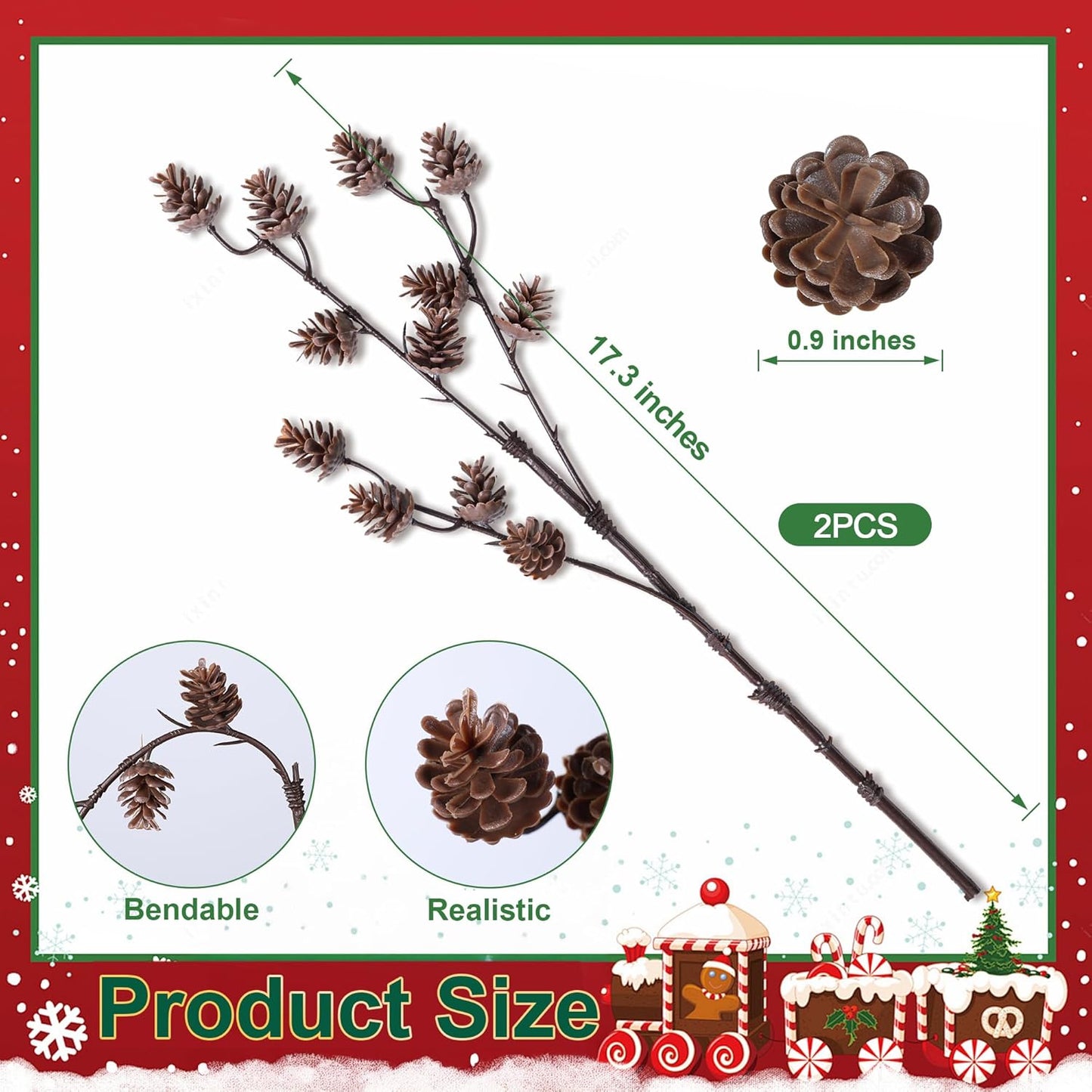 14 pcs 19 inch Artificial Norfolk Pine Stems