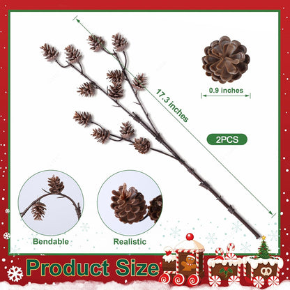 14 pcs 19 inch Artificial Norfolk Pine Stems