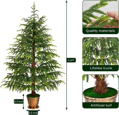 4.2 ft Real Touch Artificial Norfolk Pine Christmas