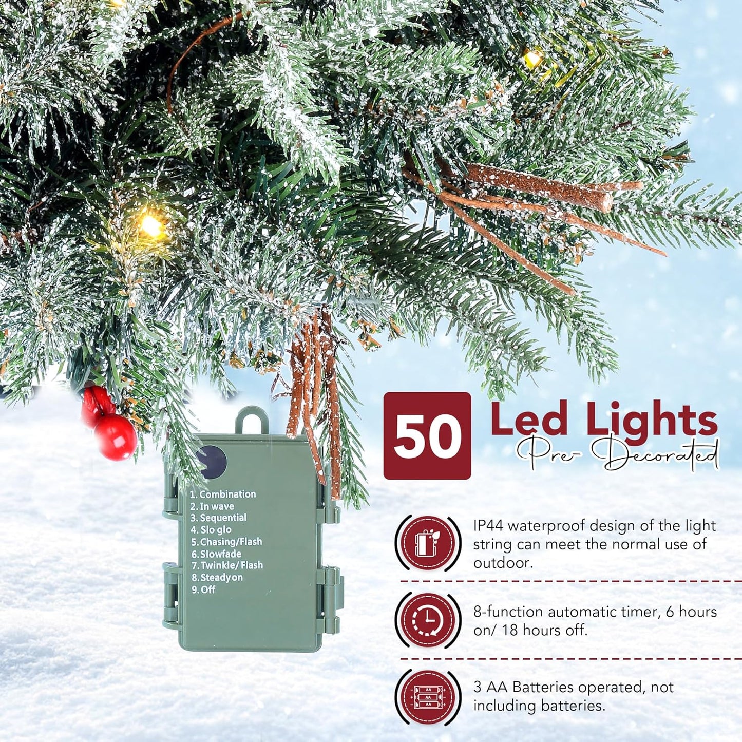 2 pack 30 inch Prelit Flocked Christmas Trees